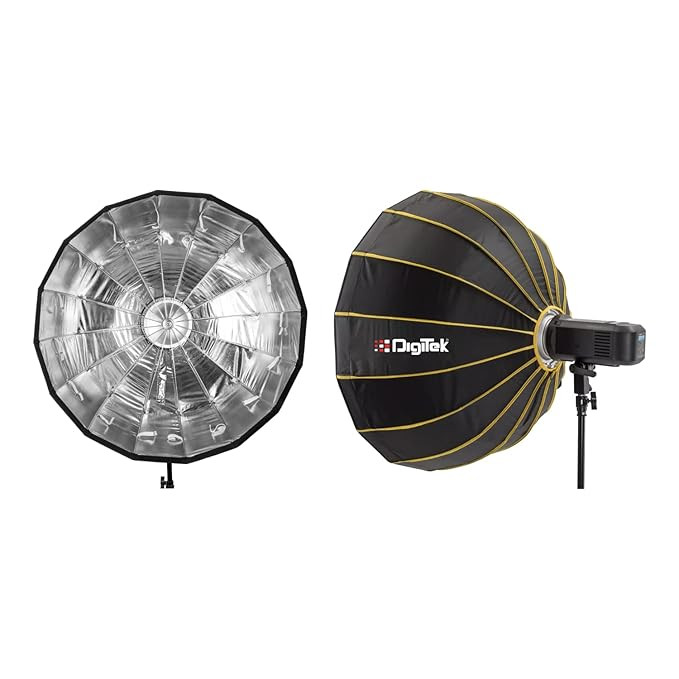 Digitek 65cm Beauty Dish Softbox DBDS-65S, Collapsible, Transportable, Lightweight Bowen Mount for Photography & Studio Lighting with Removable Diffuser