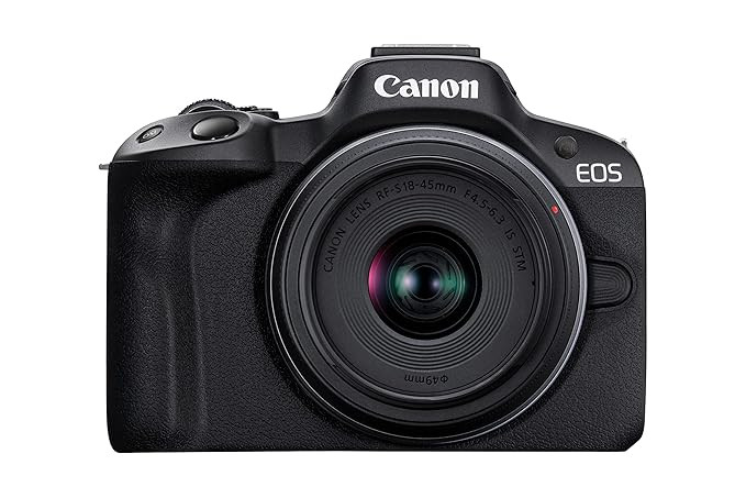 Canon EOS R50 RF-S18-45mm f/4.5-6.3 is STM Mirrorless Camera (Black)- 4K Video Vlogging with 24.2 MP